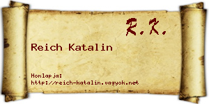 Reich Katalin névjegykártya